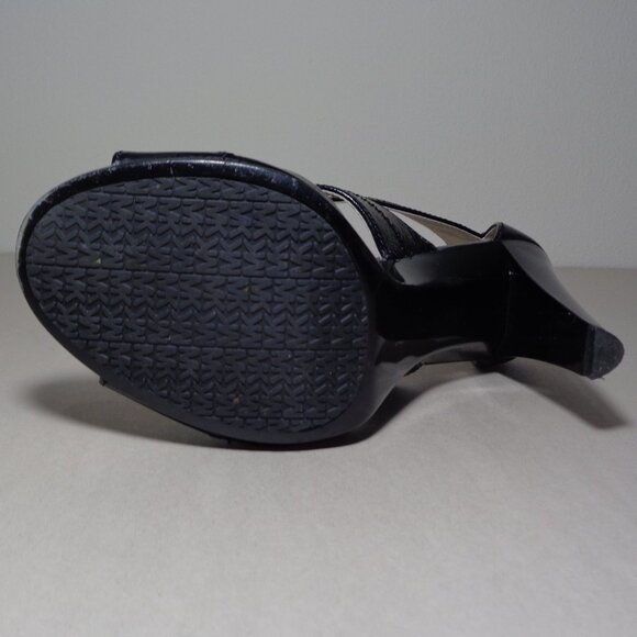 Michael Kors Size 6.5 M / Black / Leather / Heeled Sandals Women's Shoes - Picture 11 of 16